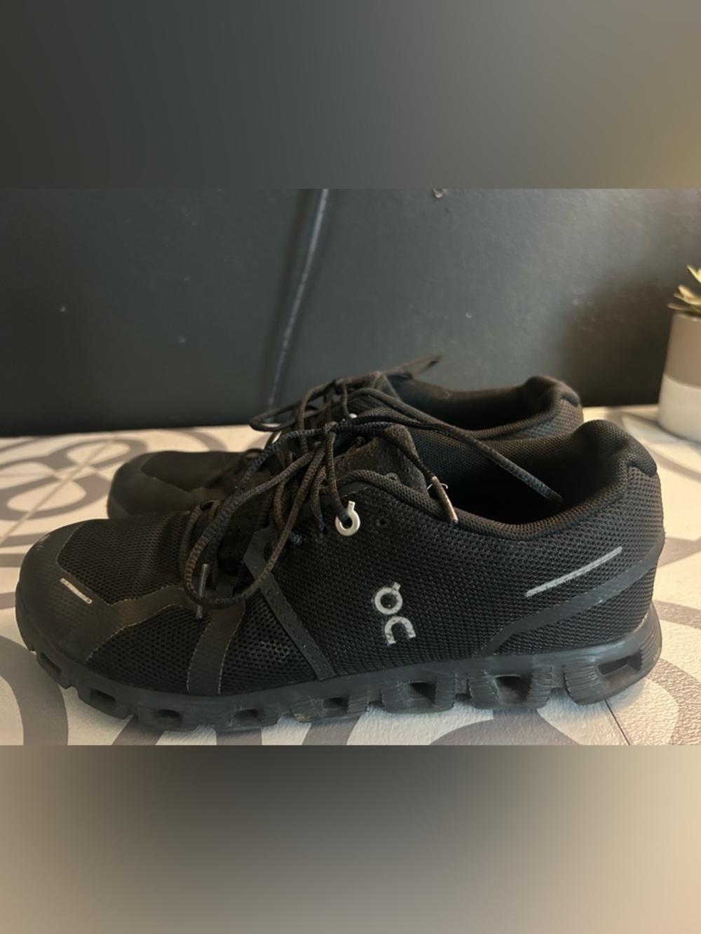 On Running Men's Black Mesh Cloud Sneakers